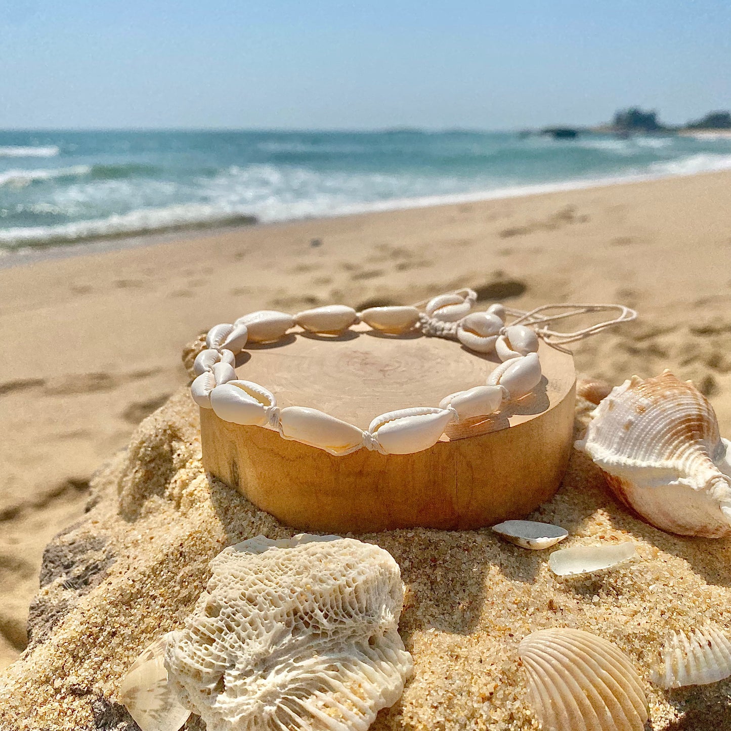 Beachy White Cowrie Shell Choker