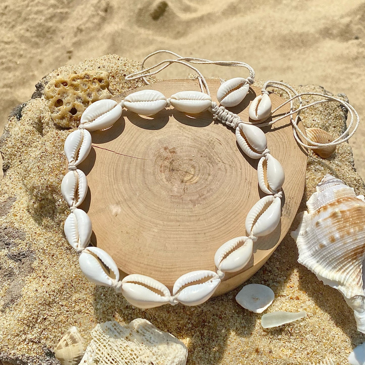 Beachy White Cowrie Shell Choker