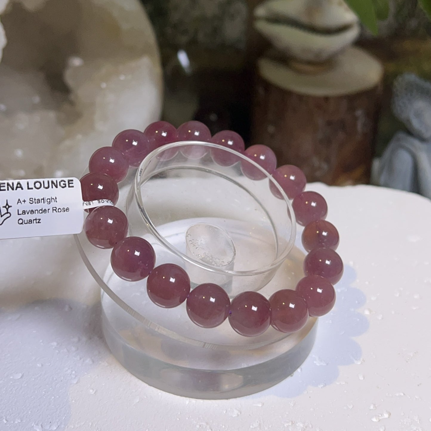A+ Starlight Lavender Rose Quartz Bracelet 11mm
