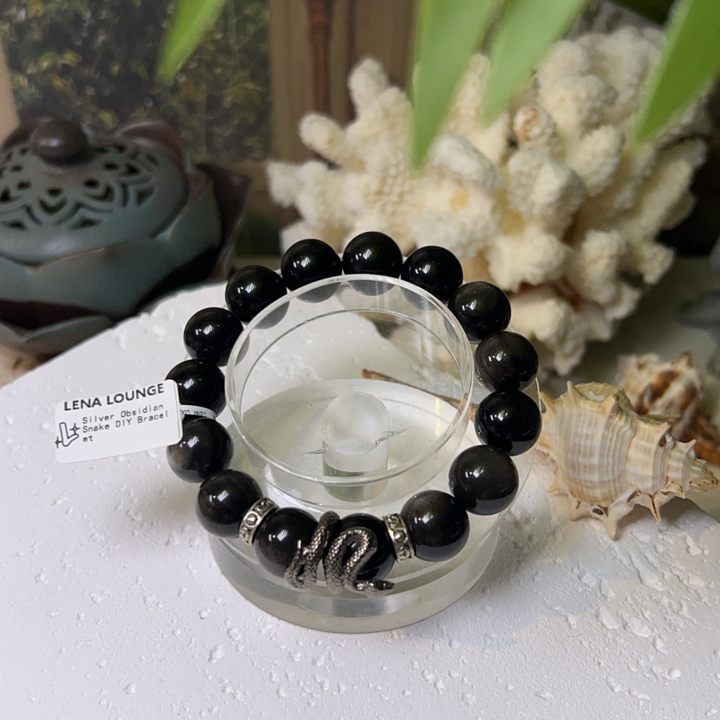 Silver Obsidian Snake DIY Bracelet