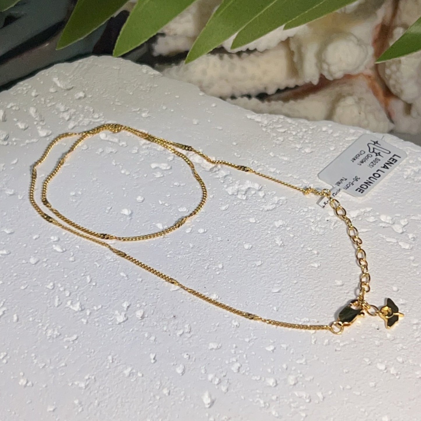 S925! 36+5cm Golden Twist Choker