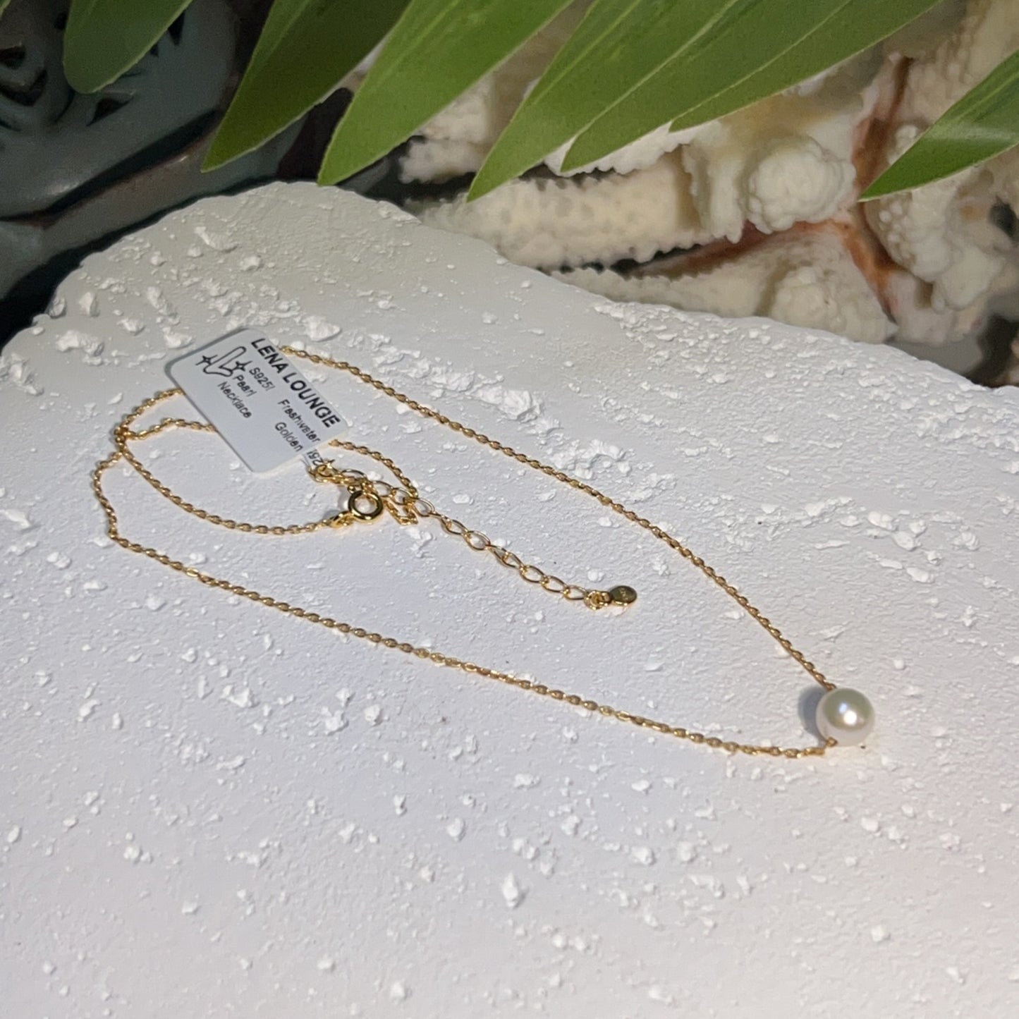 S925! Freshwater Pearl Golden Necklace