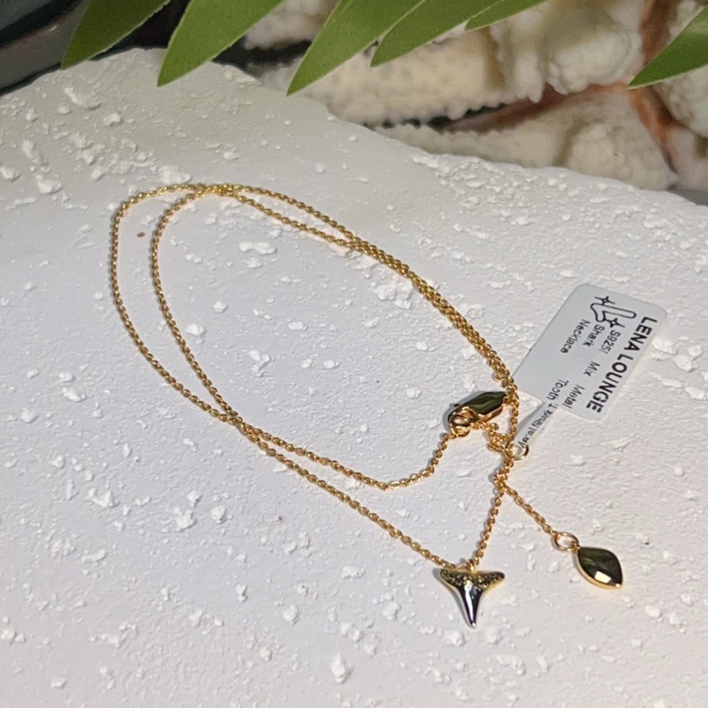 S925! Mix Metal Shark Tooth Necklace