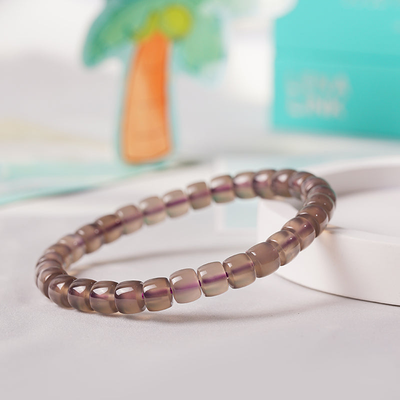Purple Agate Barrel Bracelet