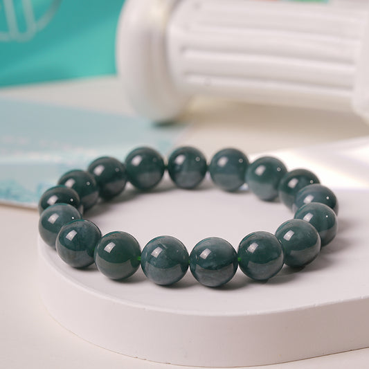 Blue Water Jade Bracelet 12mm