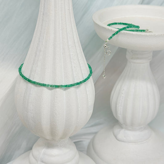 S925 Gemstone Emerald Bracelet Chain
