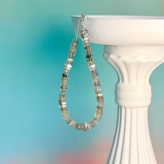 S925 Gemstone Dark Labradorite Bracelet Chain