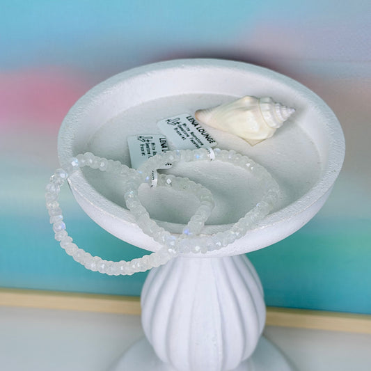 White Moonstone Gemstone Faceted Bracelet
