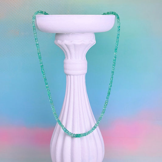S925 Emerald Gemstone Faceted Necklace