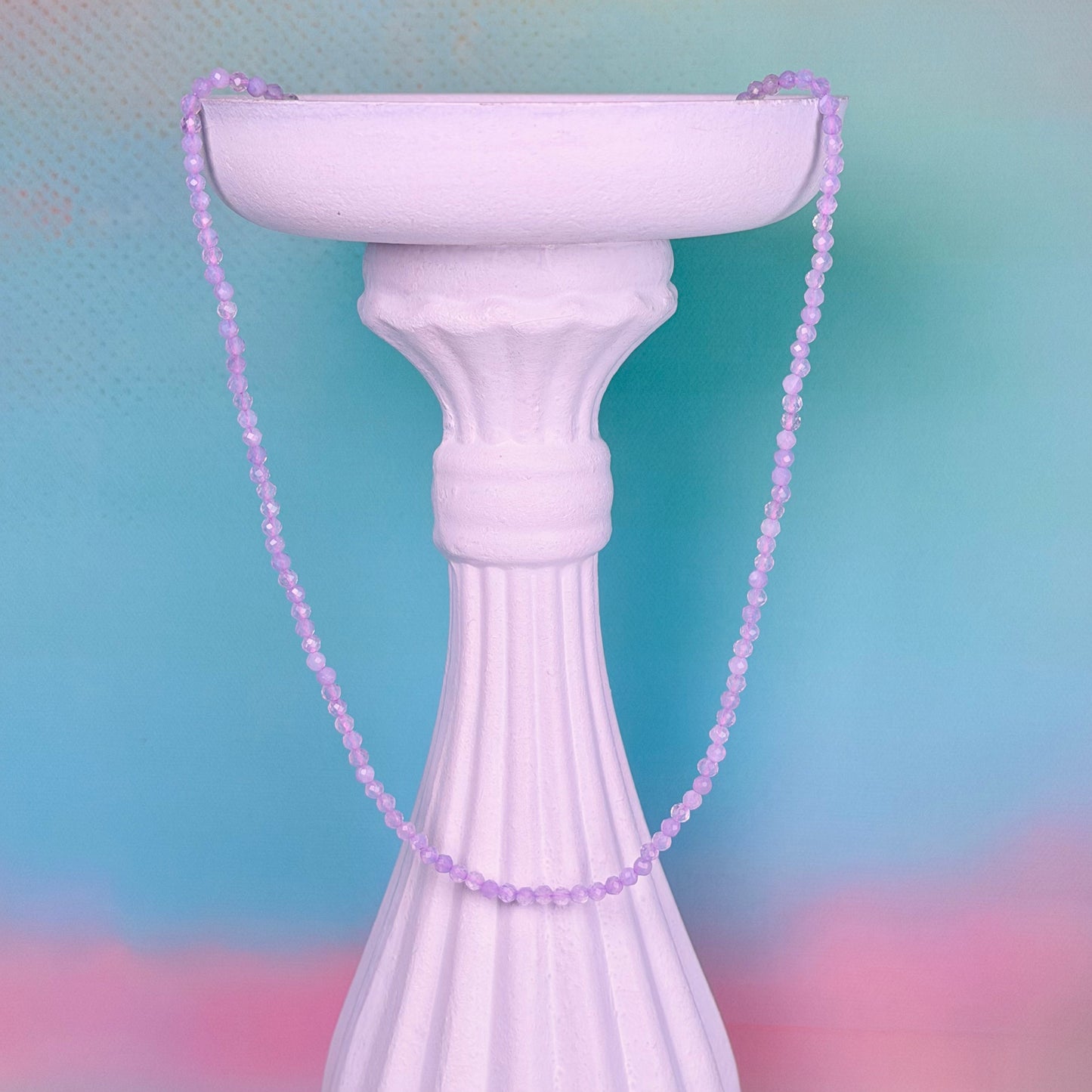 S925 Lavender Moon Quartz/ Scorolite Necklace (S)