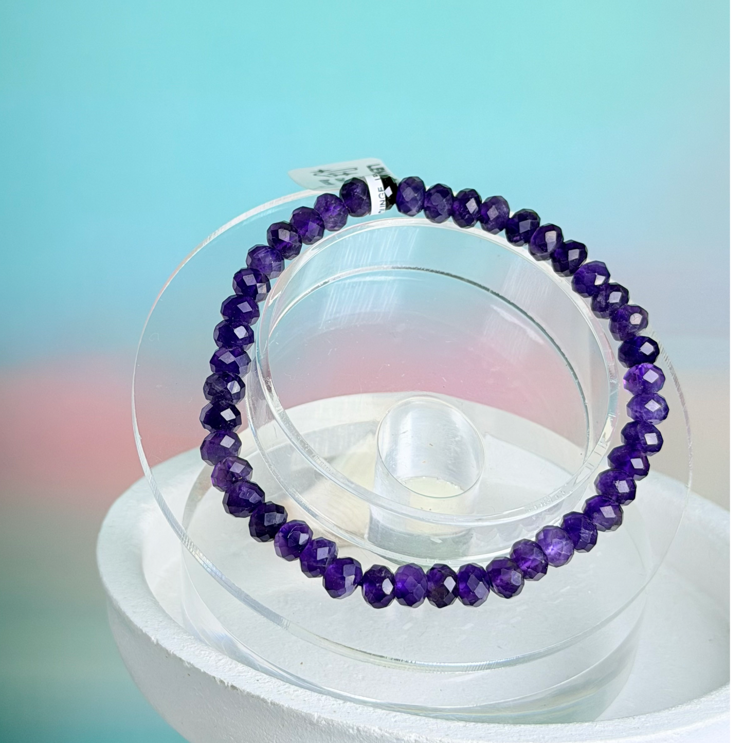 Gemstone Cut Dark Amethyst Bracelet