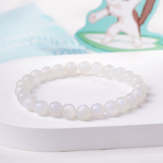 White Moonstone Bracelet 7mm