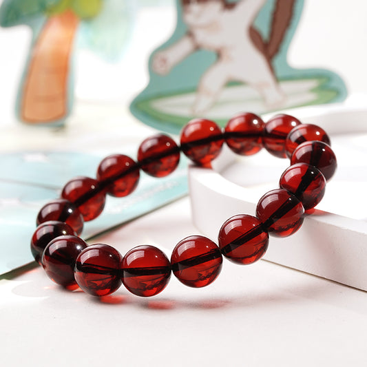 A+ Big Blood Amber Bracelet 12mm