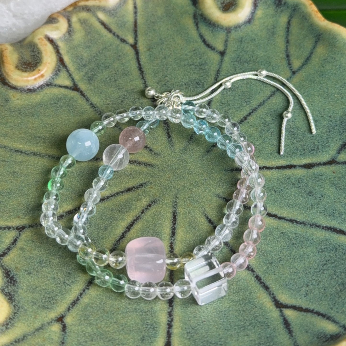 DIY Colored Topaz Triple Wrap Bracelet