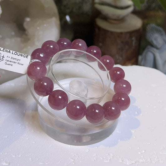 A+ Starlight Lavender Rose Quartz Bracelet 13mm