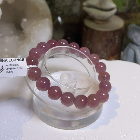 A+ Starlight Lavender Rose Quartz Bracelet 11mm