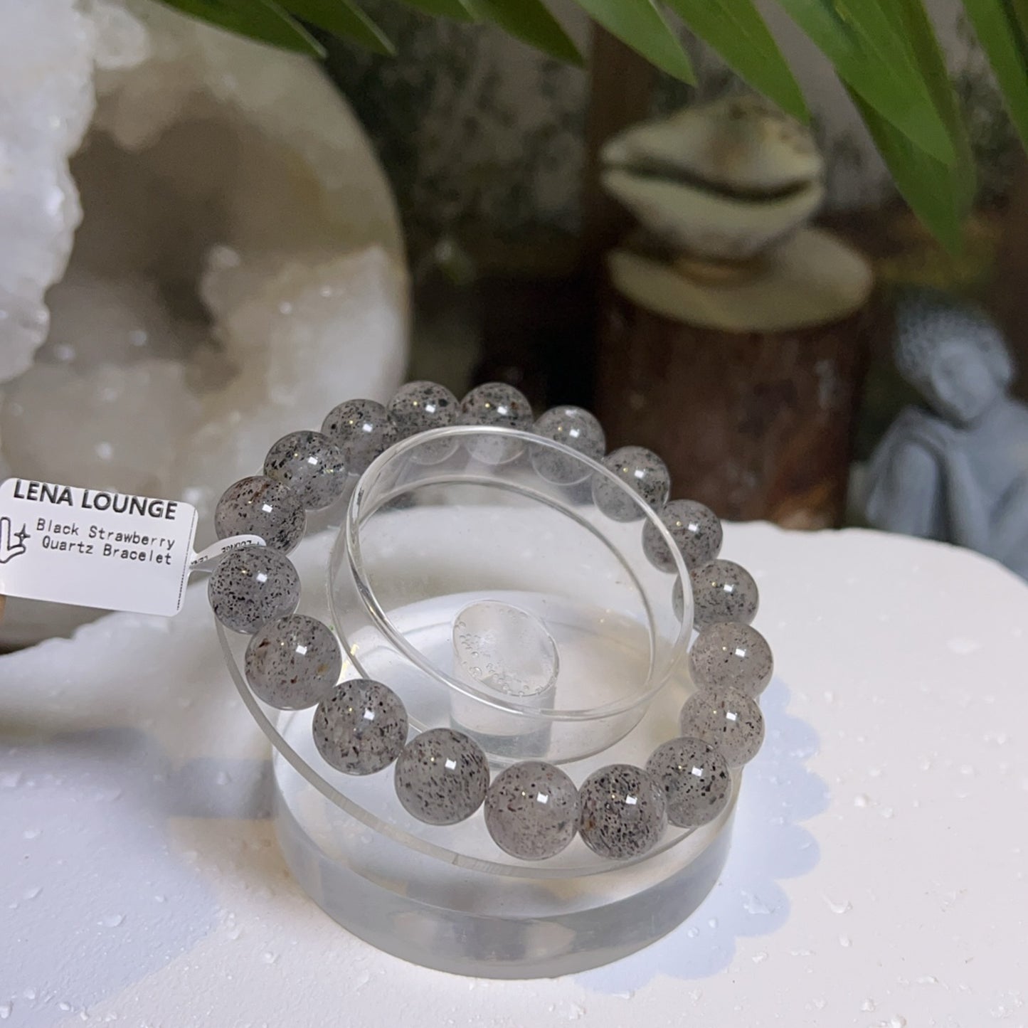 Black Strawberry Quartz Bracelet 11mm