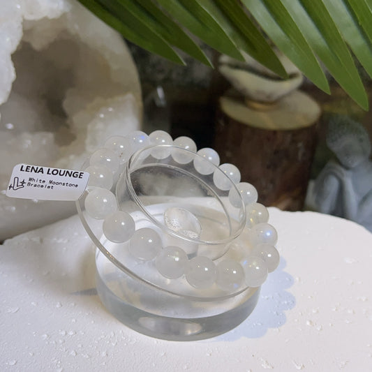 White Moonstone Bracelet 11mm