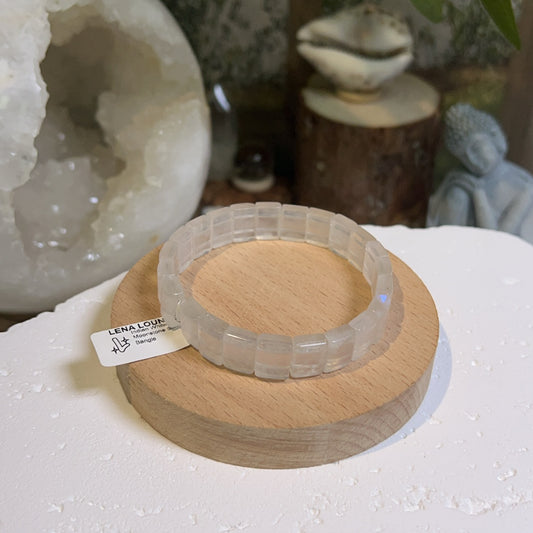 Indian White Moonstone Soft Bangle