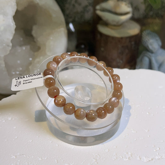 Peach Moonstone Bracelet 9mm
