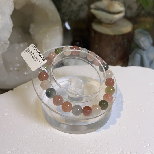 Rainbow Rabbit Fur Bracelet 8mm