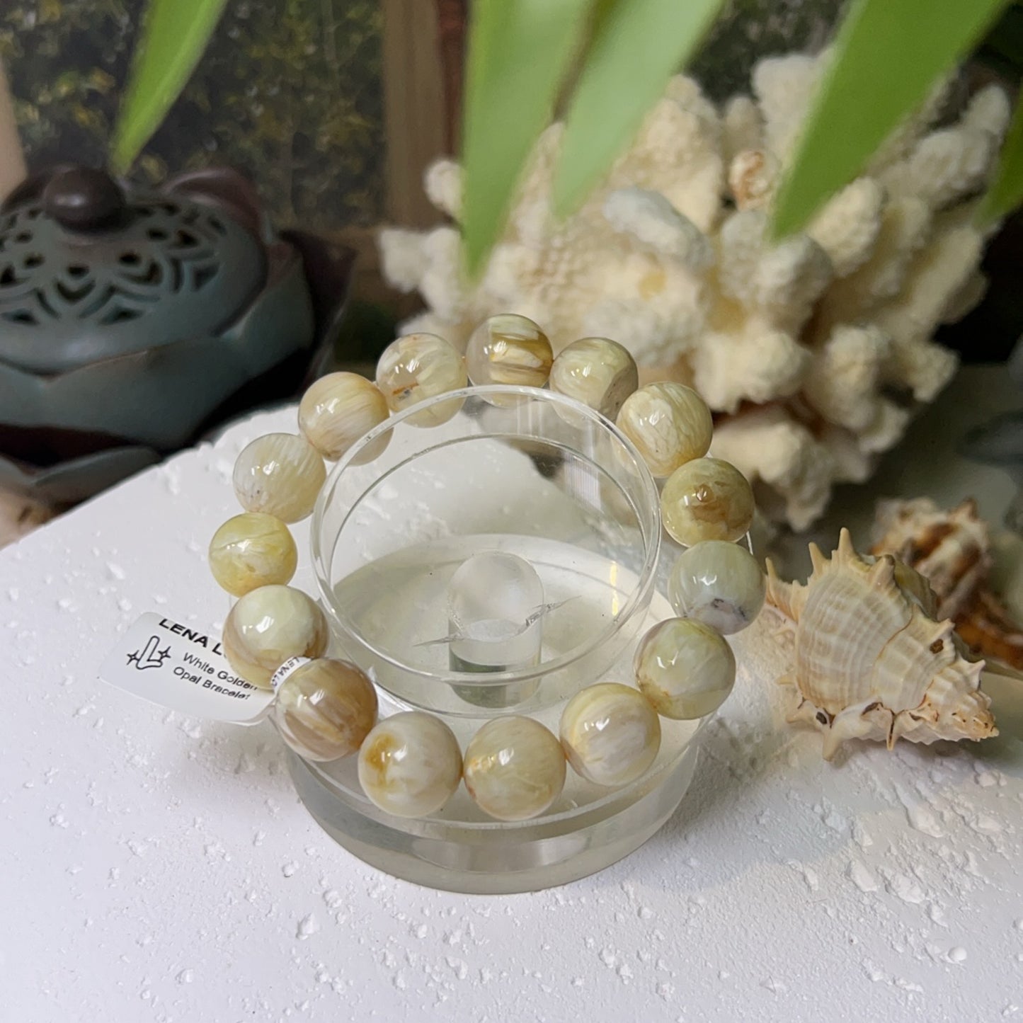 White Golden Opal Bracelet