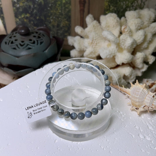 Blue Water Opal Bracelet 6mm