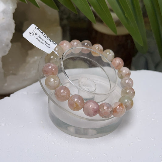 Flower Agate Bracelet 11mm
