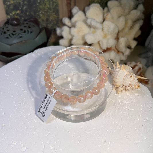 Carnelian Flower Agate Bracelet 8mm