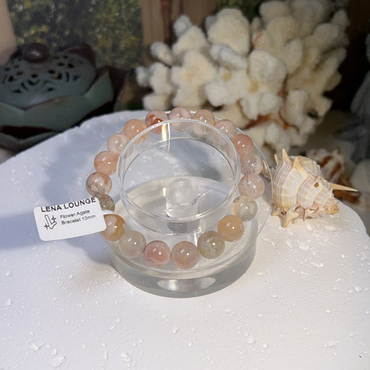 Flower Agate Bracelet 10mm