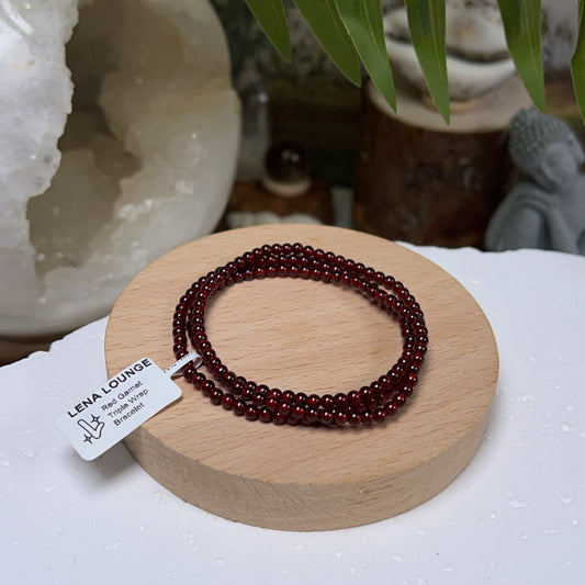 Red Garnet Triple Wrap Bracelet